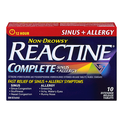 Reactine Non-Drowsy 10 Tablets